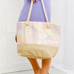 Iridescent and Tan Tote Bag